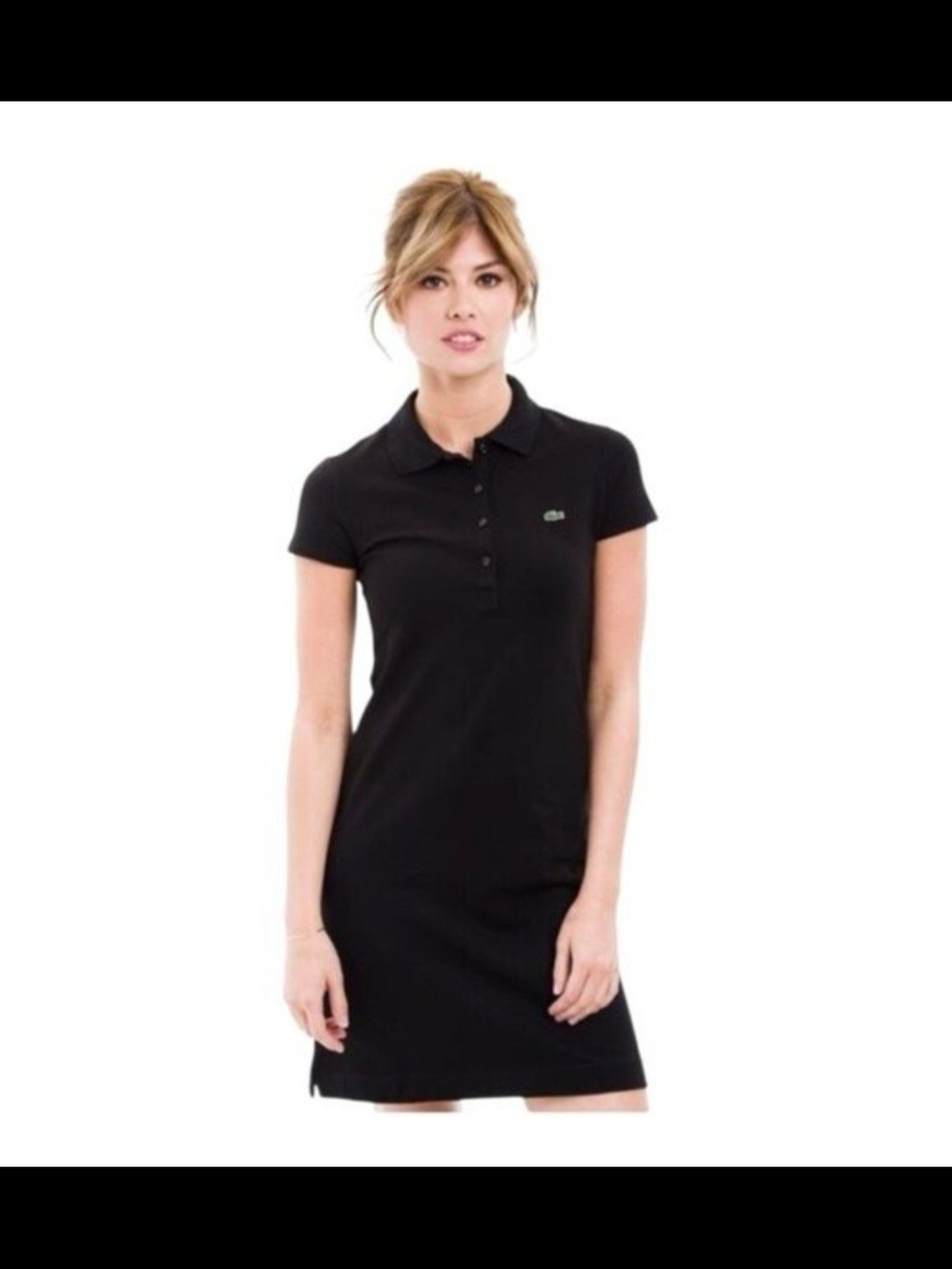Lacoste Black Stretch Cotton Piquè Classic Polo Collar Polo Shirt Dress